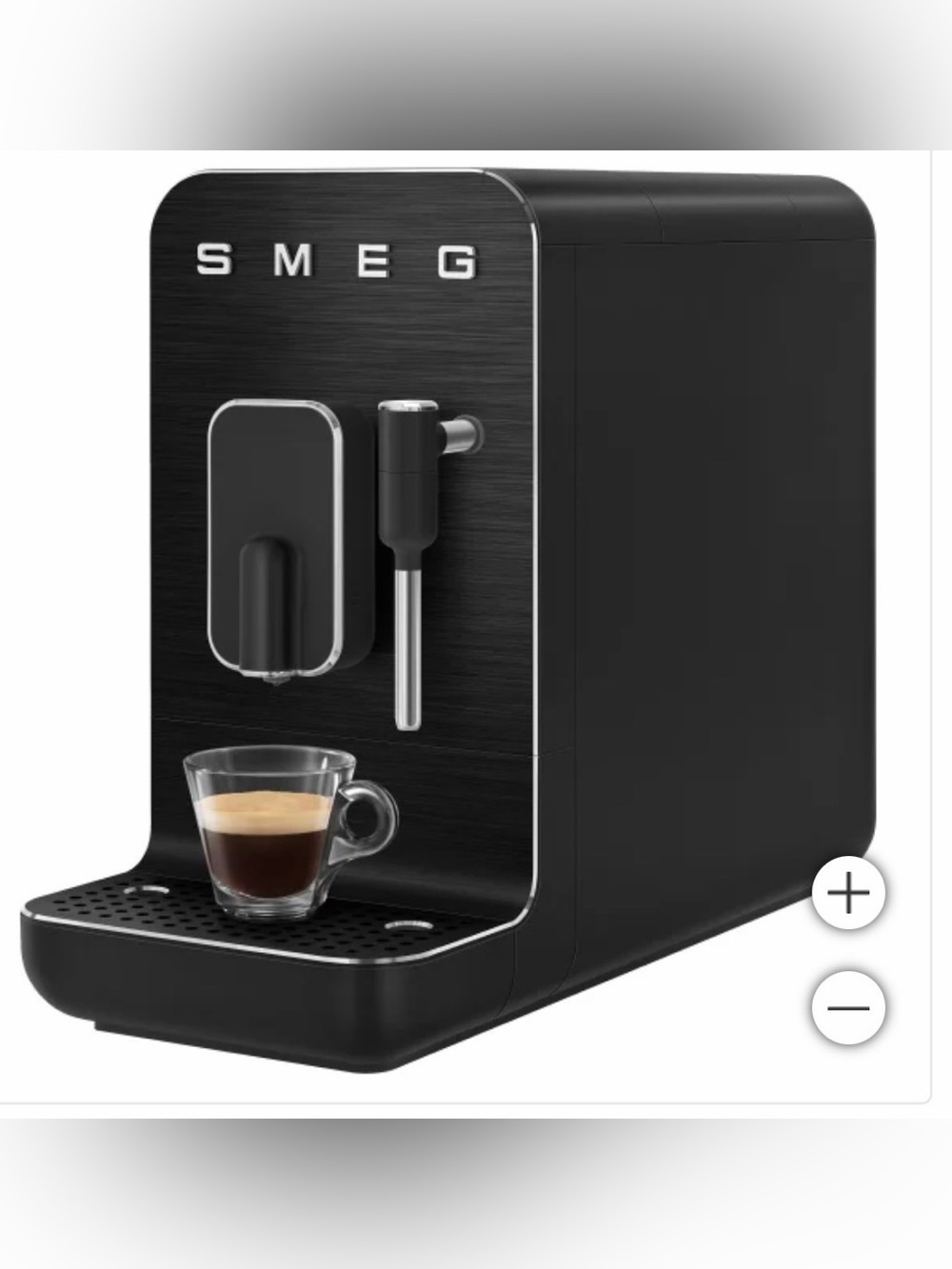 SMEG Black Espresso Machine with Milk Frother